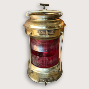 Farol de barco T. Debarbieri con vidrio rojo