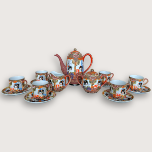 Juego de té de porcelana Satsuma Moriage 